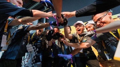 young people celebrating, smiling
