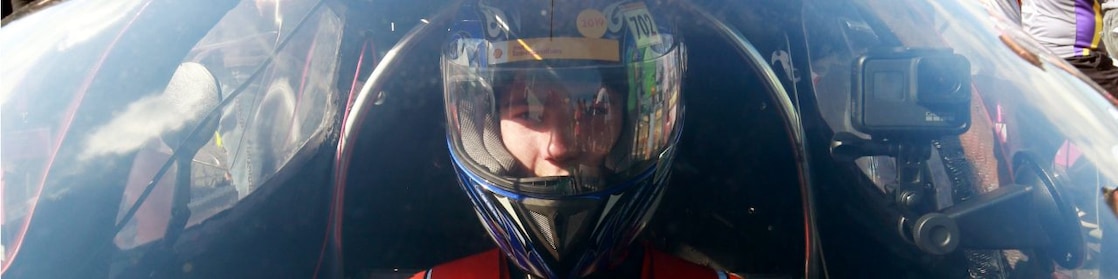 Driver in cockpit