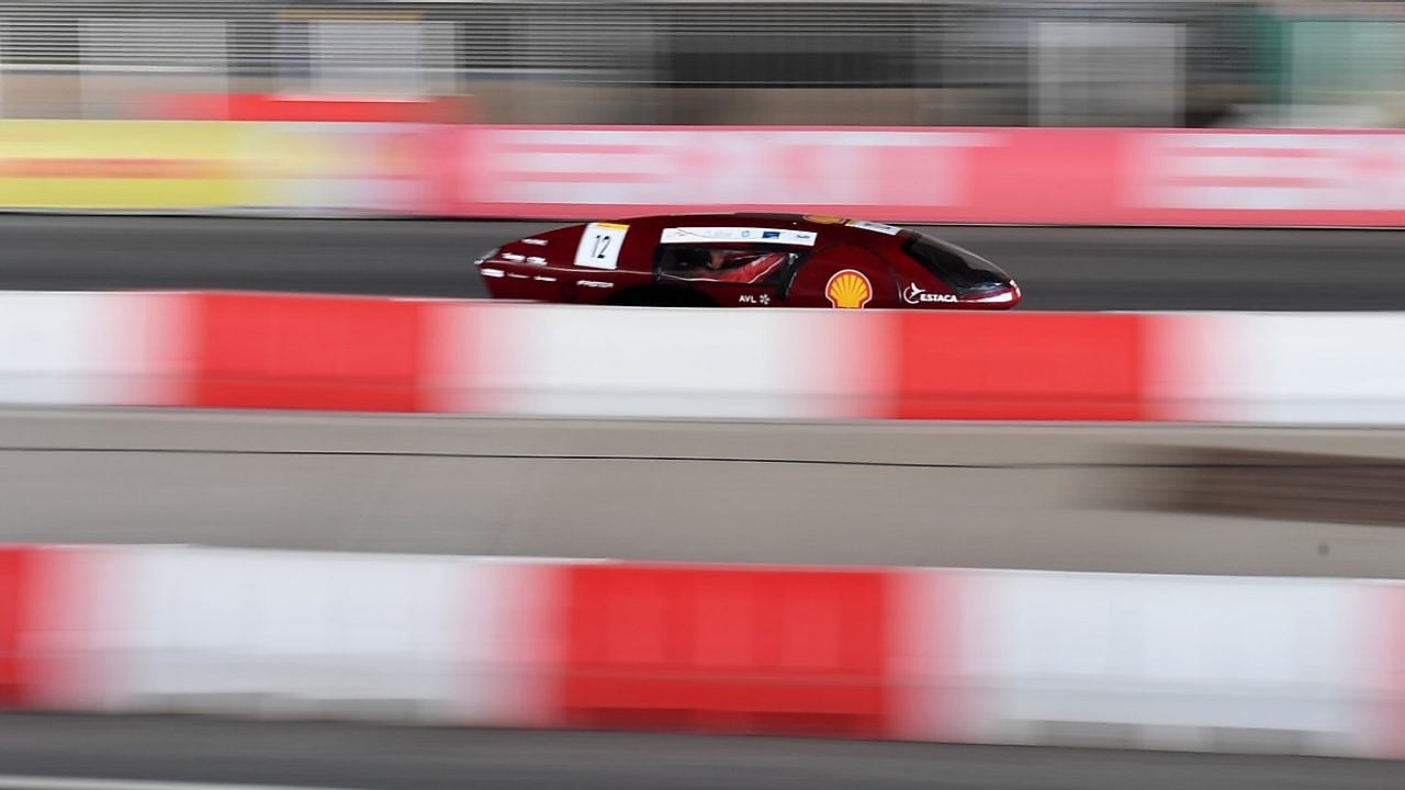 Car going fast on track