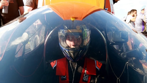 Driver in cockpit