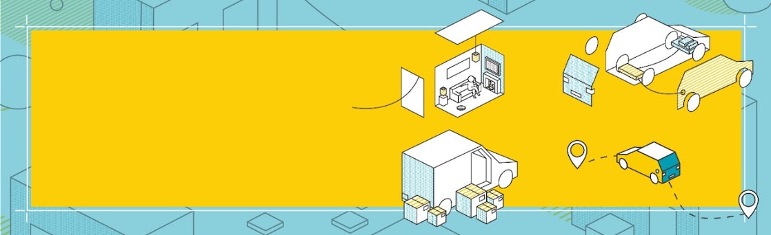 Pitch the Future - Illustration of vehicles and homes