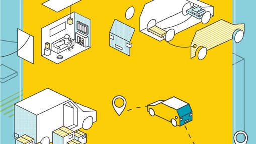 Illustration of vehicles and homes
