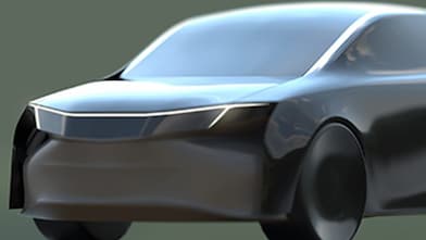 This car is powered through the air, made from vegetable fibres and has a strong AI personality.