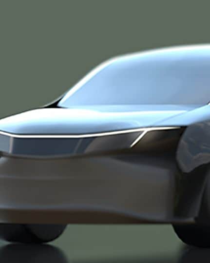 This car is powered through the air, made from vegetable fibres and has a strong AI personality.