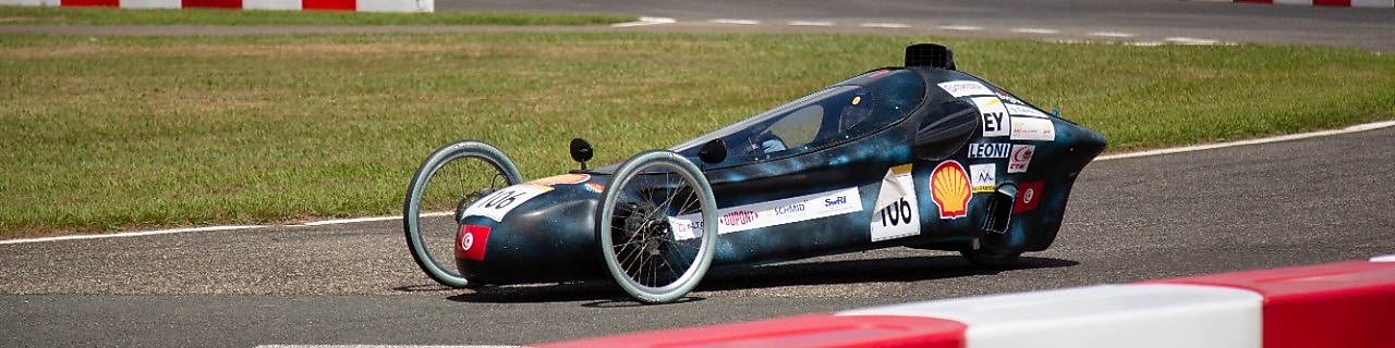 Prototype vehicle on track