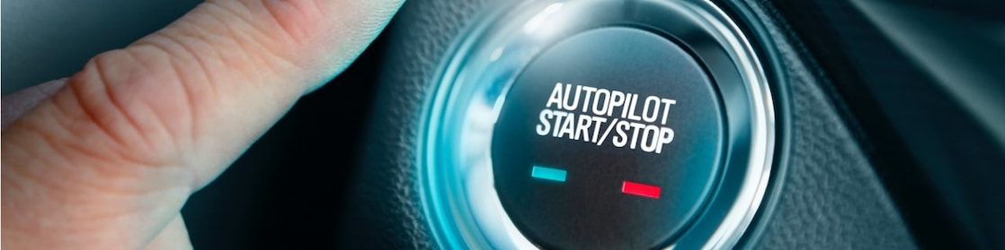 Finger pressing auto pilot start button