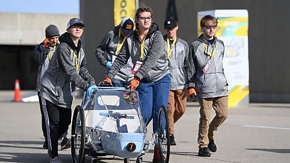 Students with their Project