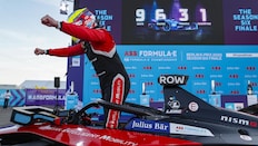 Oliver Rowland takes his maiden Formula E win at the penultimate round of season six in Berlin. His lights to flag victory started from pole position to the top step of the podium. Image Credit: Formula E