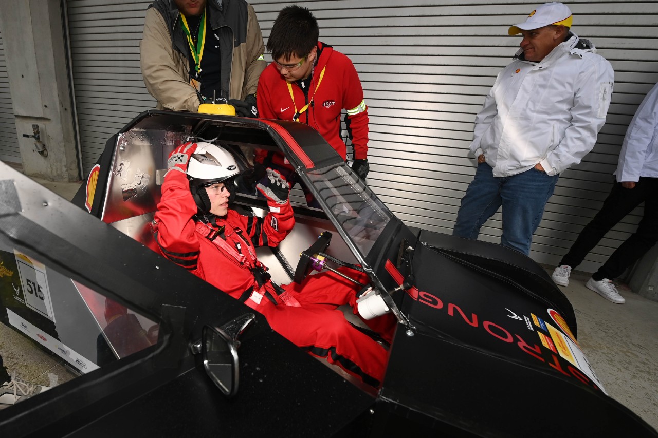 Team Falcon UC  prepares for the Regional Championship during day five of Shell Eco-marathon Americas 2023